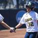 Michigan freshman Sierra Romero celebrates scoring a run in the first inning of the game against Louisiana-Lafayette on Friday, May 24. Daniel Brenner I AnnArbor.com
